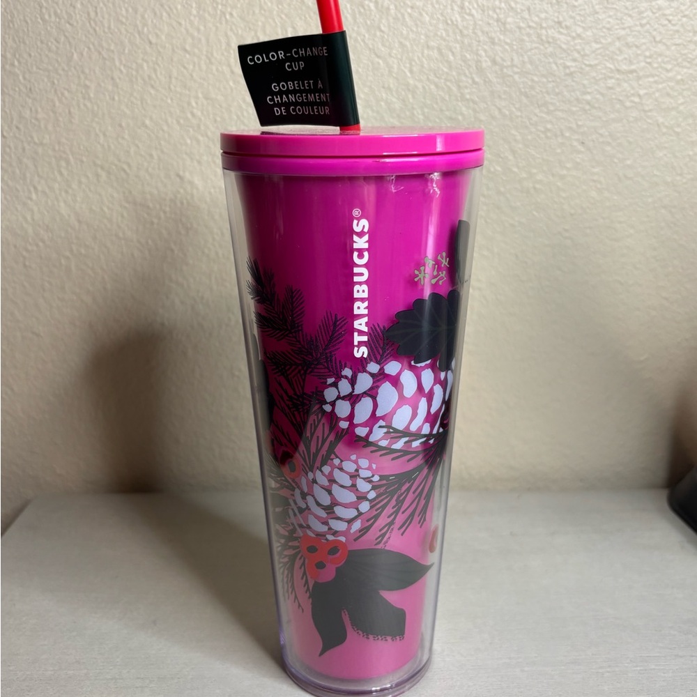 Starbucks Fuchsia Tumbler with Purple Lid